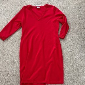 Calvin Klein Red Long Sleeve Dress